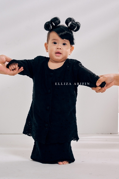 Eyelet Kurung Kids In Black